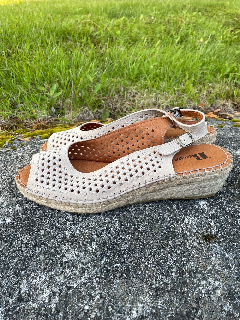 Brown’s Fullerton slingback wedge espadrille open toe sandals women’s size 8 - Picture 3 of 15